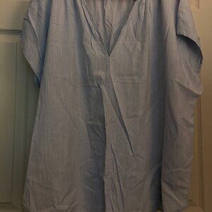 2XL, shirt, light blue pinstripe